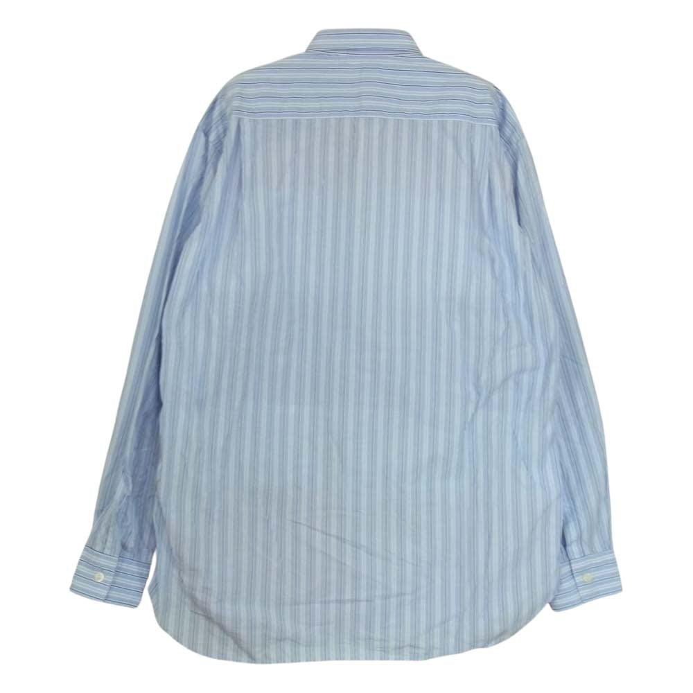 COMME des GARCONS コムデギャルソン SHIRT S20066 フラワー パッチワーク ストライプ 長袖 シャツ ライトブルー系 M【中古】