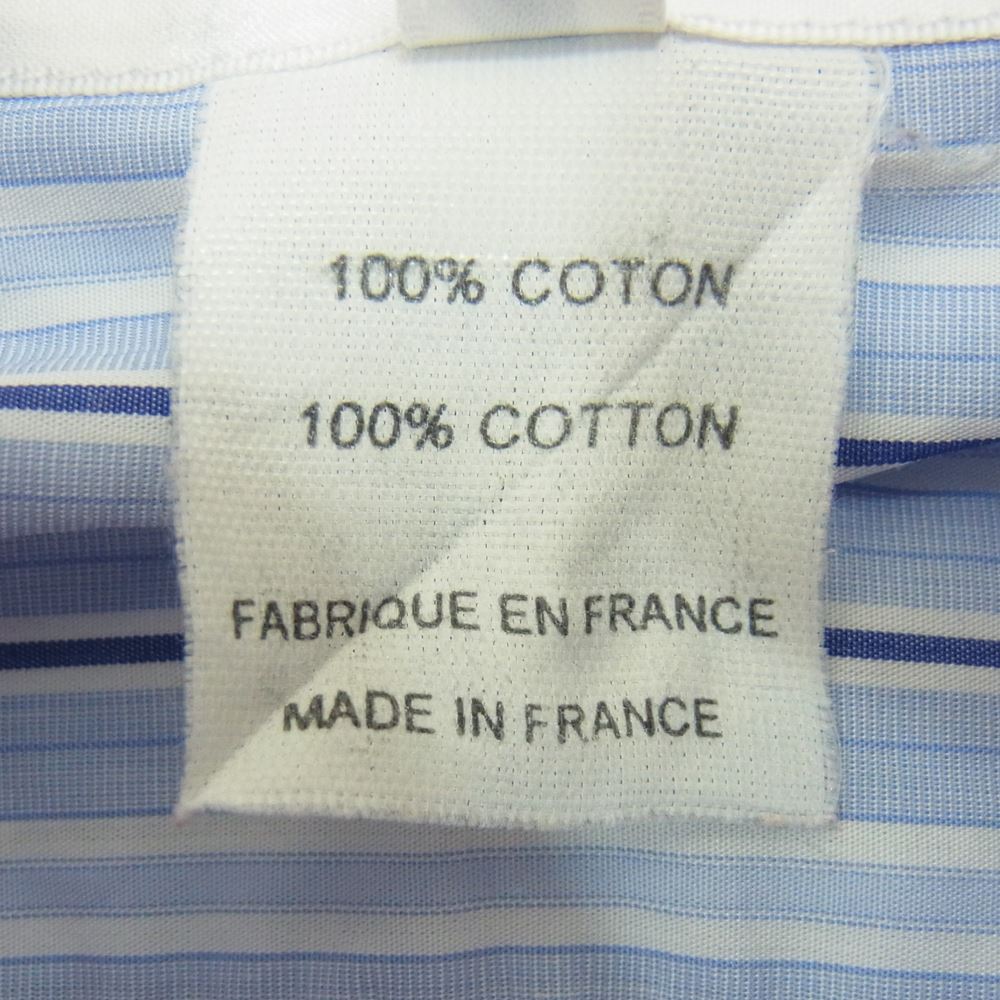 COMME des GARCONS コムデギャルソン SHIRT S20066 フラワー パッチワーク ストライプ 長袖 シャツ ライトブルー系 M【中古】