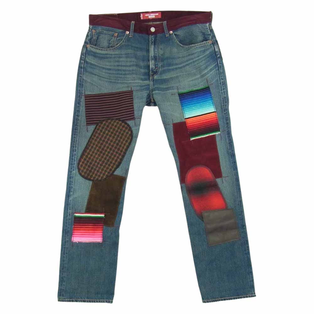 JUNYA WATANABE COMME des GARCONS MAN ジュンヤワタナベコムデギャルソンマン Levi's リーバイス 22AW WJ-P201 多素材切替 パッチワーク デニムパンツ インディゴブルー系 W35【中古】