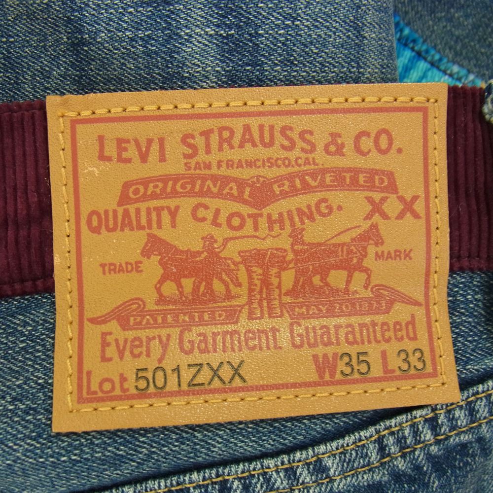 JUNYA WATANABE COMME des GARCONS MAN ジュンヤワタナベコムデギャルソンマン Levi's リーバイス 22AW WJ-P201 多素材切替 パッチワーク デニムパンツ インディゴブルー系 W35【中古】