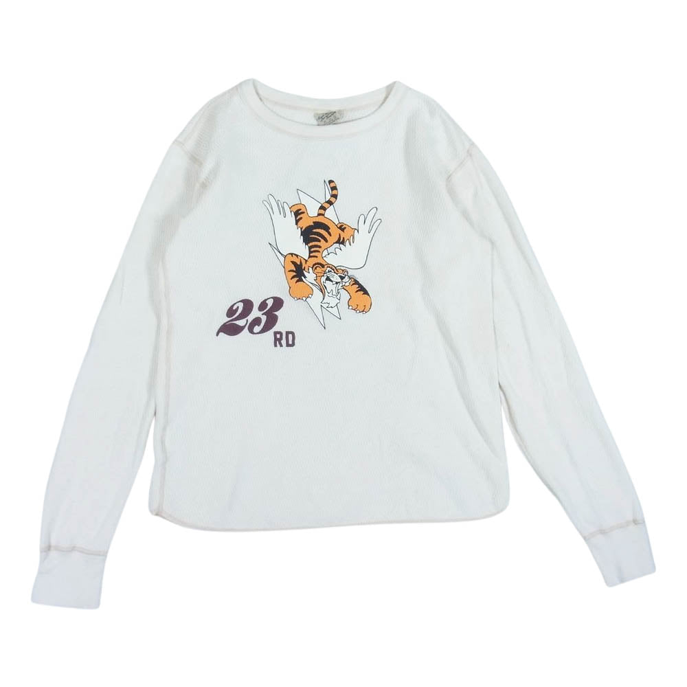 Buzz Rickson's バズリクソンズ フライングタイガー プリント サーマル 長袖 Tシャツ カットソー オフホワイト系 M【中古】