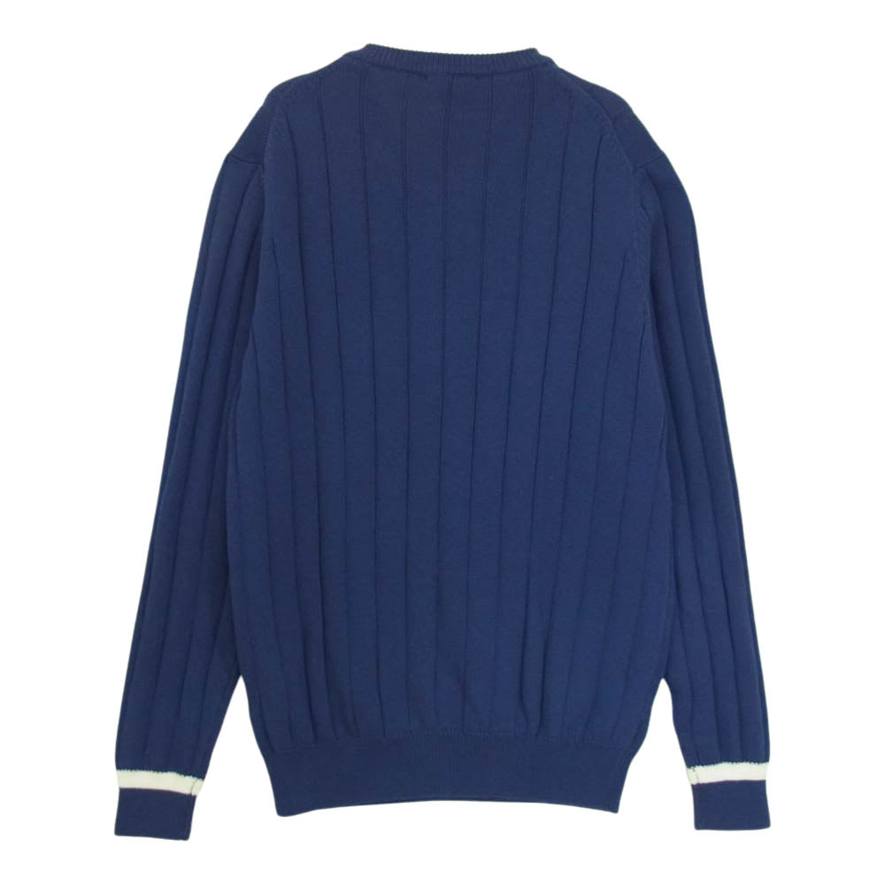 Dunhill ダンヒル イタリア製 Vネック ライン ニット セーター ネイビー系 M【中古】