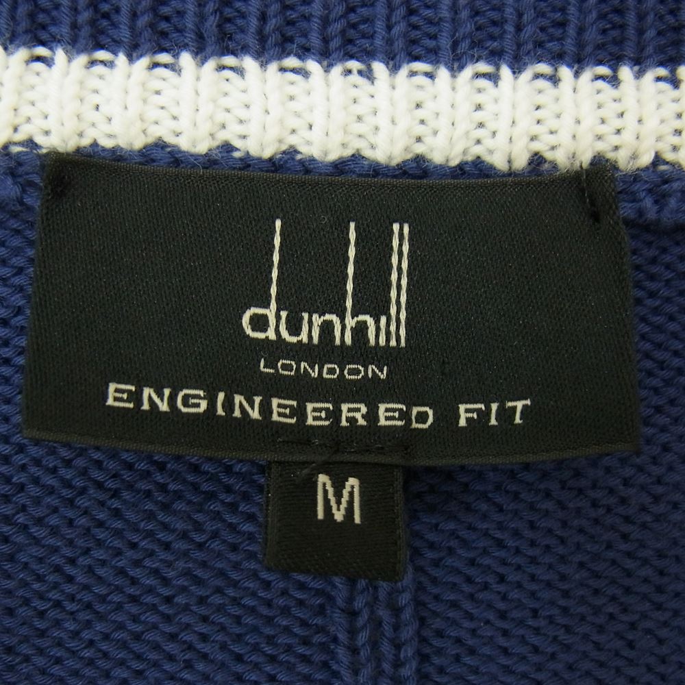 Dunhill ダンヒル イタリア製 Vネック ライン ニット セーター ネイビー系 M【中古】