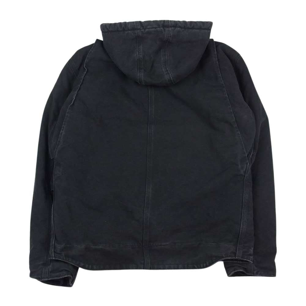 Carhartt カーハート フード付き 裏ボア ダックジャケット パーカー ブラック系【中古】