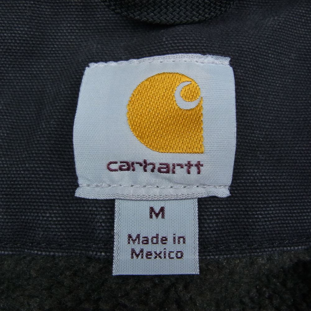 Carhartt カーハート フード付き 裏ボア ダックジャケット パーカー ブラック系【中古】