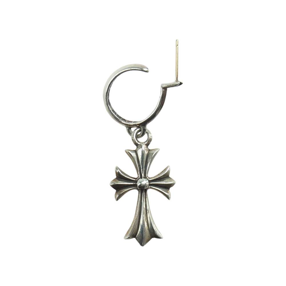 CHROME HEARTS クロムハーツ（原本無） タイニー CHクロス フープ ピアス シルバー系【中古】