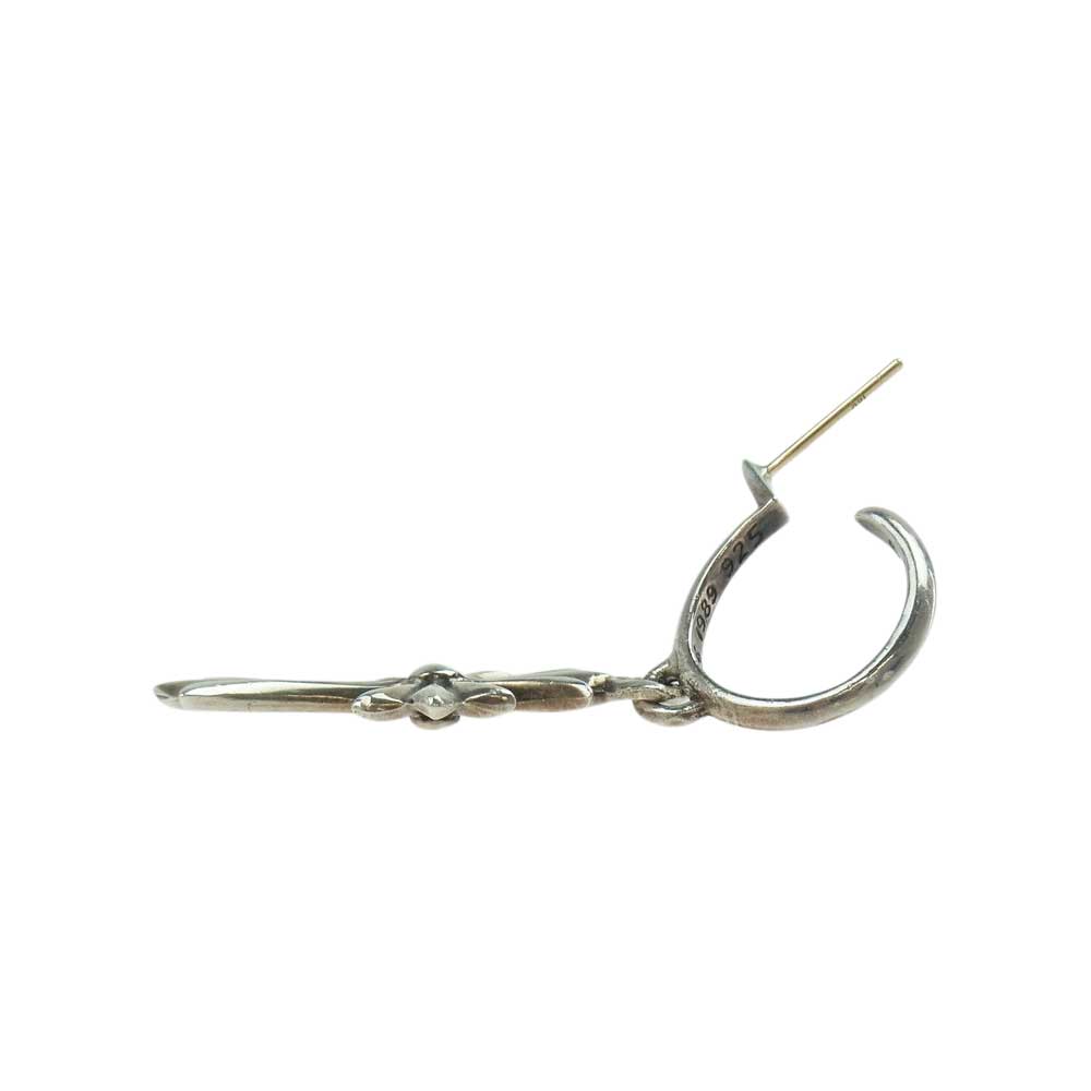CHROME HEARTS クロムハーツ（原本無） タイニー CHクロス フープ ピアス シルバー系【中古】