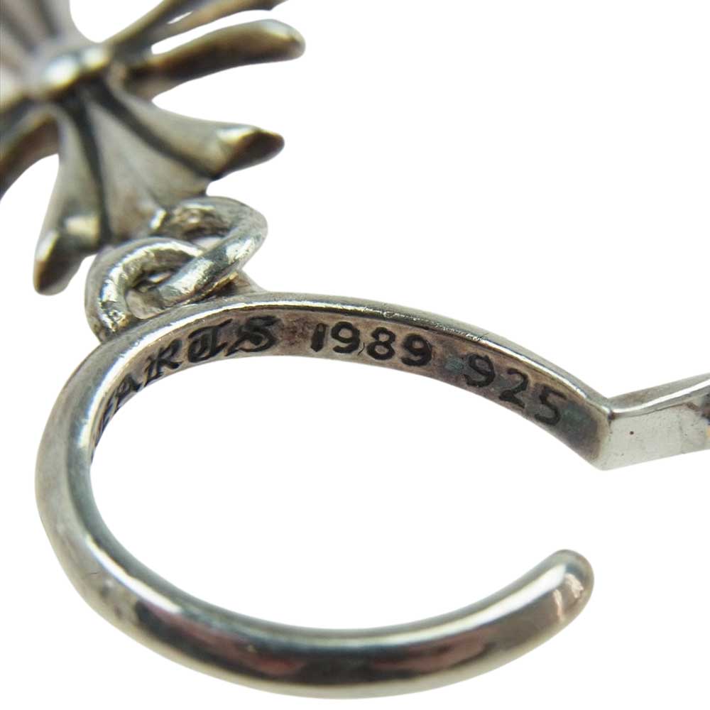 CHROME HEARTS クロムハーツ（原本無） タイニー CHクロス フープ ピアス シルバー系【中古】