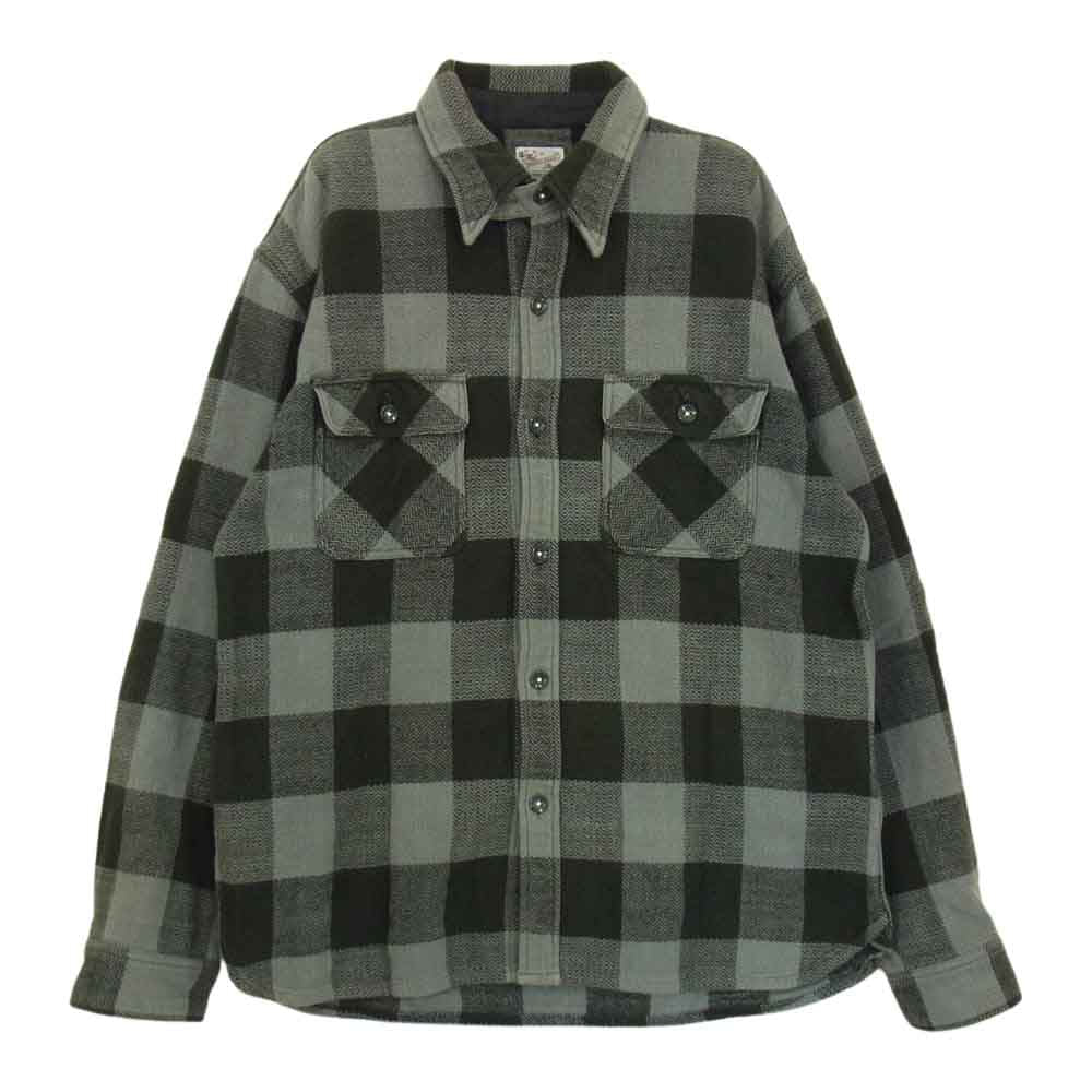 THE FLAT HEAD ザフラットヘッド ヘビーネル チェックシャツ グレー系 42【中古】
