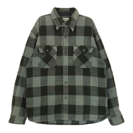 THE FLAT HEAD ザフラットヘッド ヘビーネル チェックシャツ グレー系 42【中古】