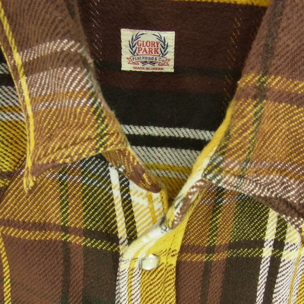 THE FLAT HEAD ザフラットヘッド ヘビーネル チェック ウェスタン シャツ ブラウン系 ブラウン系 42【中古】
