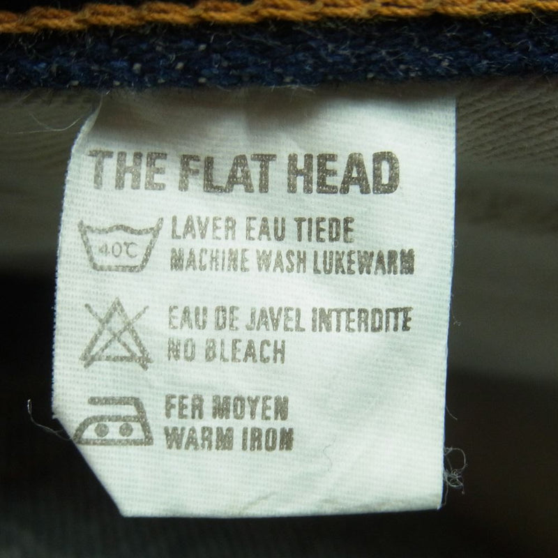 THE FLAT HEAD ザフラットヘッド 2015 20 OZ デニム パンツ インディゴブルー系 W34 L36【中古】