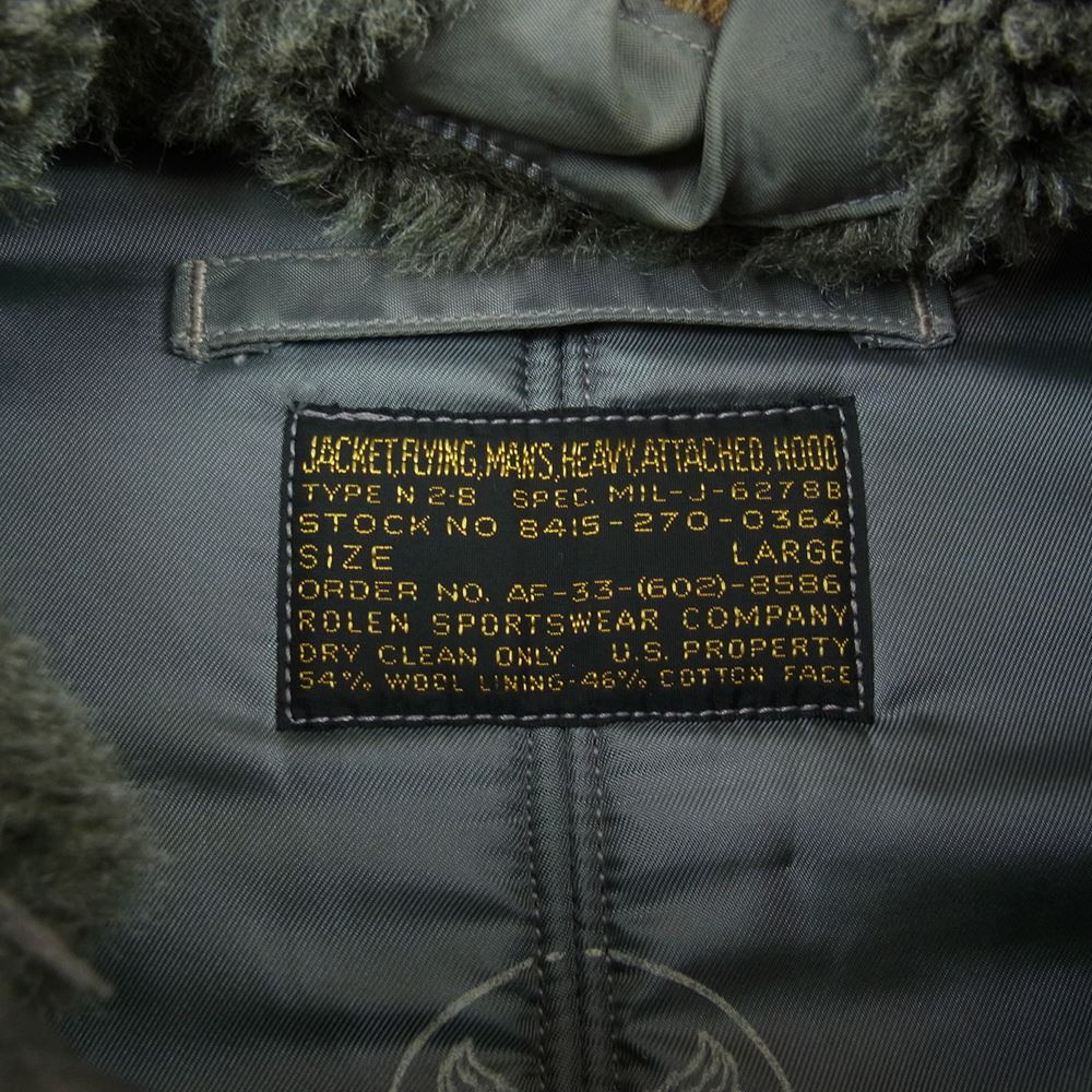 The REAL McCOY'S ザリアルマッコイズ MJ7131 TYPE N-2B ROLEN SPORTSWEAR 実名復刻 フライトジャケット カーキ系 L【中古】