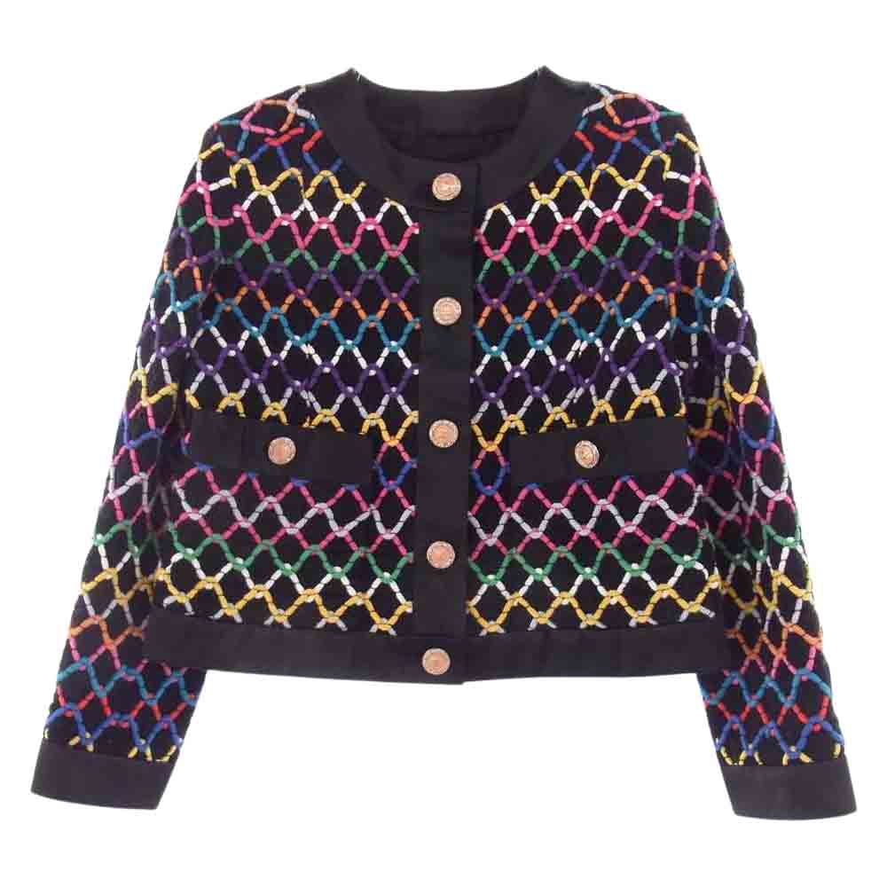 CHANEL シャネル 21SS P72503V64213 裏地シルク マルチカラー ツイード ジャケット マルチカラー系 34【美品】【中古】