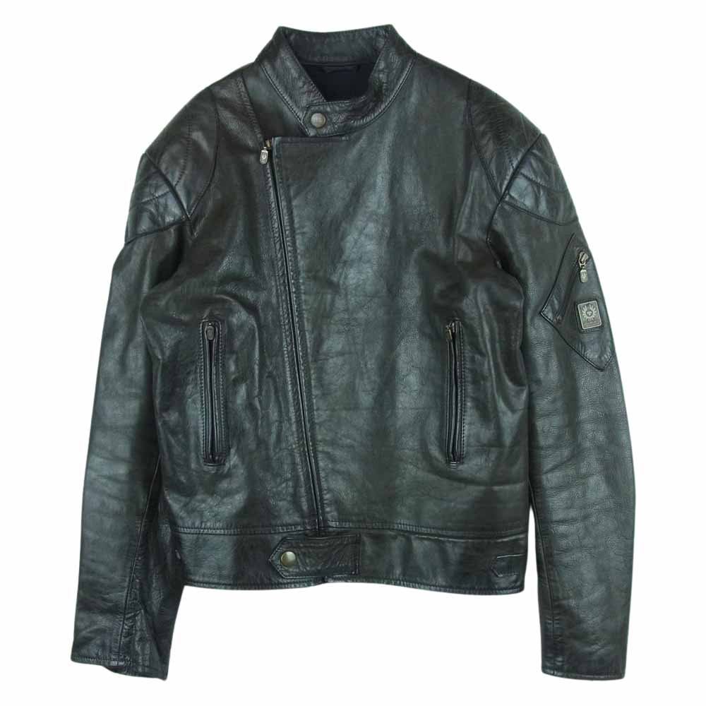 BELSTAFF ベルスタッフ LEATHER MASTER レザー マスター モーターサイクル ライダース ジャケット ブラック系 L【中古】