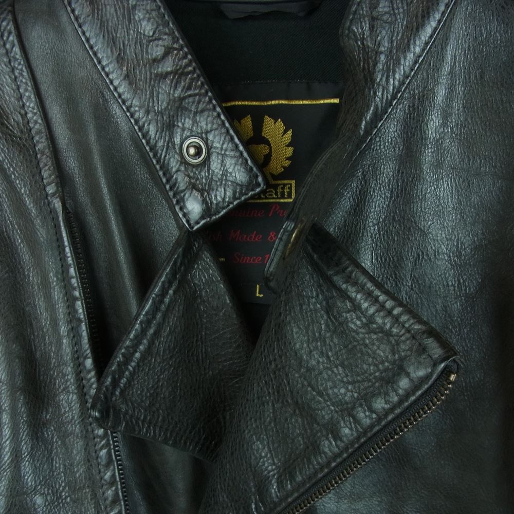 BELSTAFF ベルスタッフ LEATHER MASTER レザー マスター モーターサイクル ライダース ジャケット ブラック系 L【中古】
