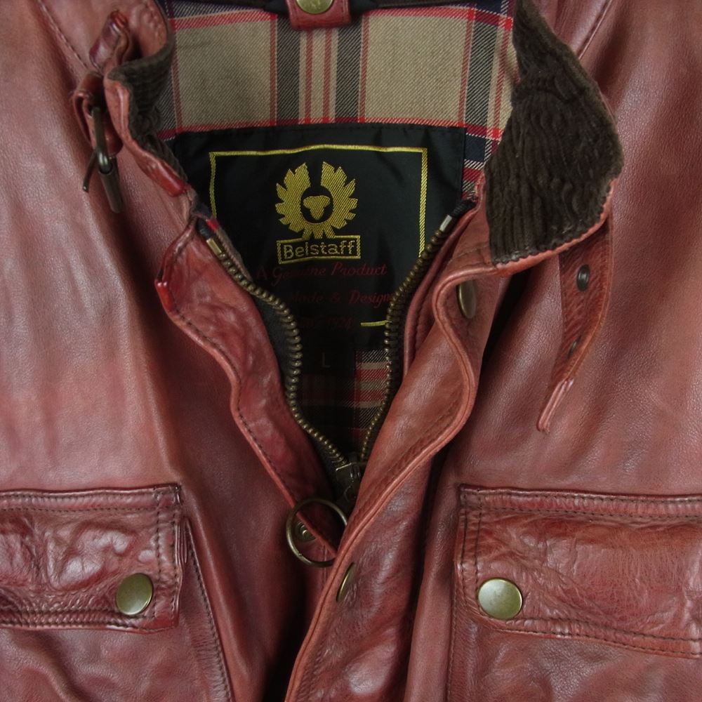 BELSTAFF ベルスタッフ TRIALMASTER PANTHER JACKET トライアルマスター パンサー レザー ジャケット レッド系 L【中古】