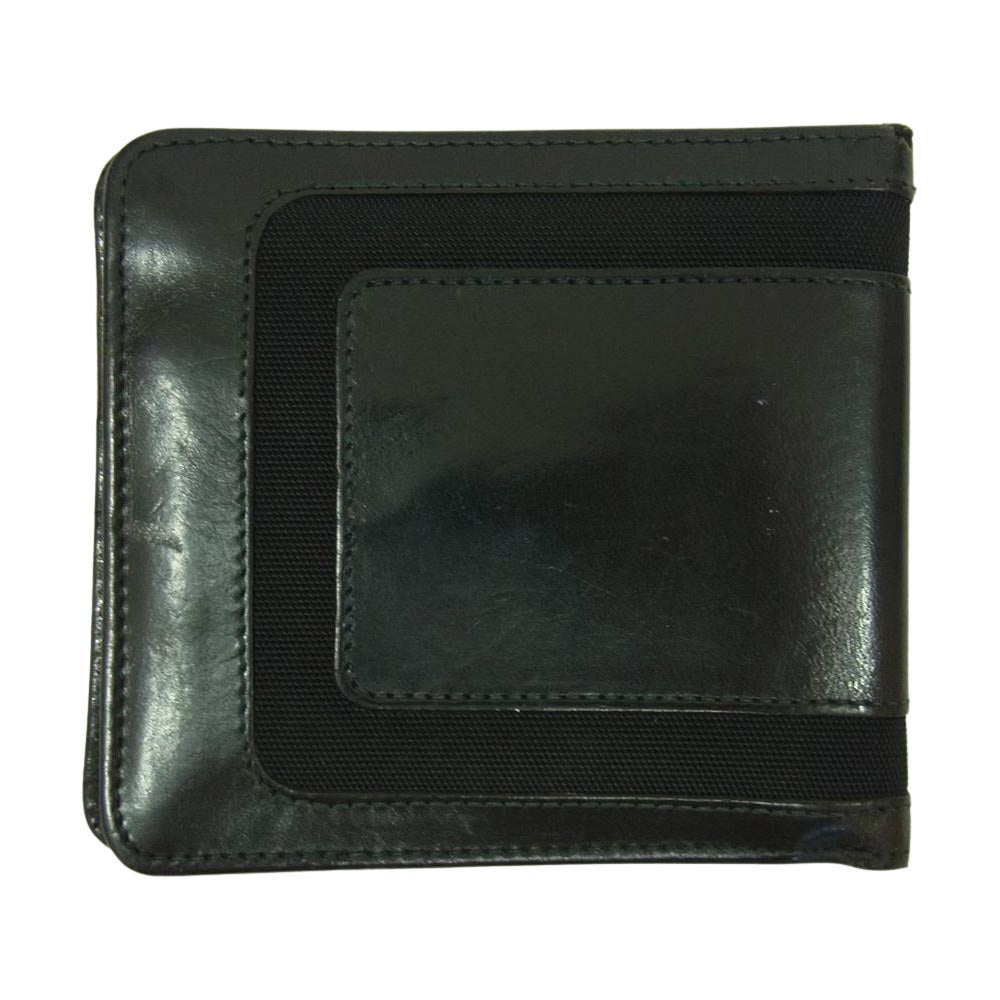 GUCCI グッチ 二つ折り財布 ロゴ レザー ウォレット ブラック系【中古】