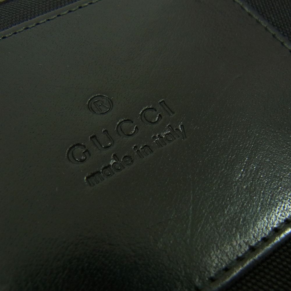 GUCCI グッチ 二つ折り財布 ロゴ レザー ウォレット ブラック系【中古】