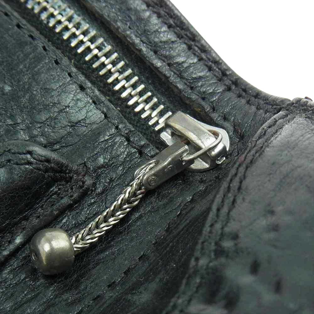 CHROME HEARTS クロムハーツ（原本無） 3FOLD 3フォールド クロスボタン レザー ウォレット ブラック系【中古】