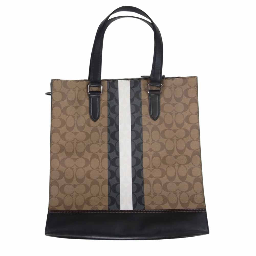 COACH コーチ G2022 6707 2WAY グラハム ストラクチャード トート ブラック系 ブラウン系【中古】