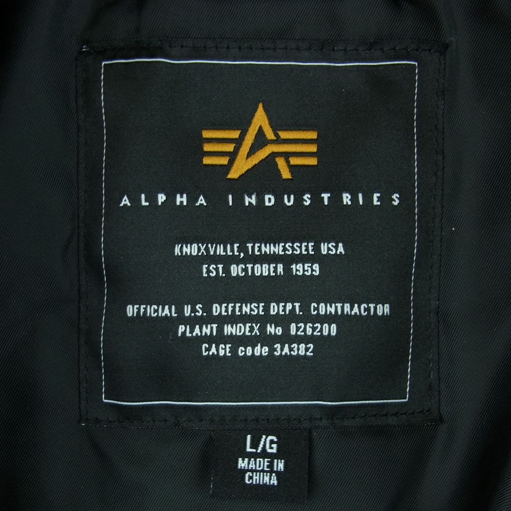 ALPHA アルファ TA0215-001 B-15 襟ファー フライト ミリタリー ジャケット 中国製 ブラック系 L【中古】