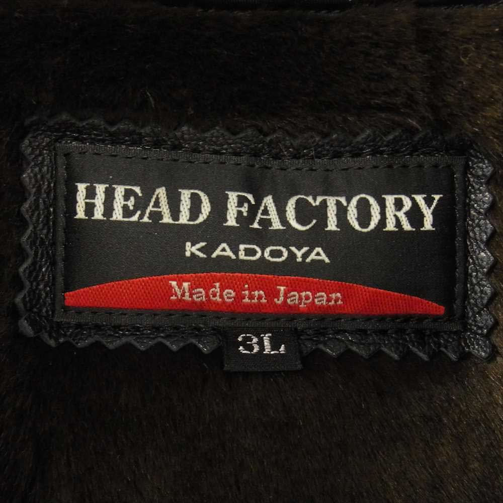 KADOYA カドヤ HEAD FACTORY ヘッドファクトリー N-1 襟ボア レザー フライト ライダース デッキ ジャケット ダークブラウン系 3L【中古】