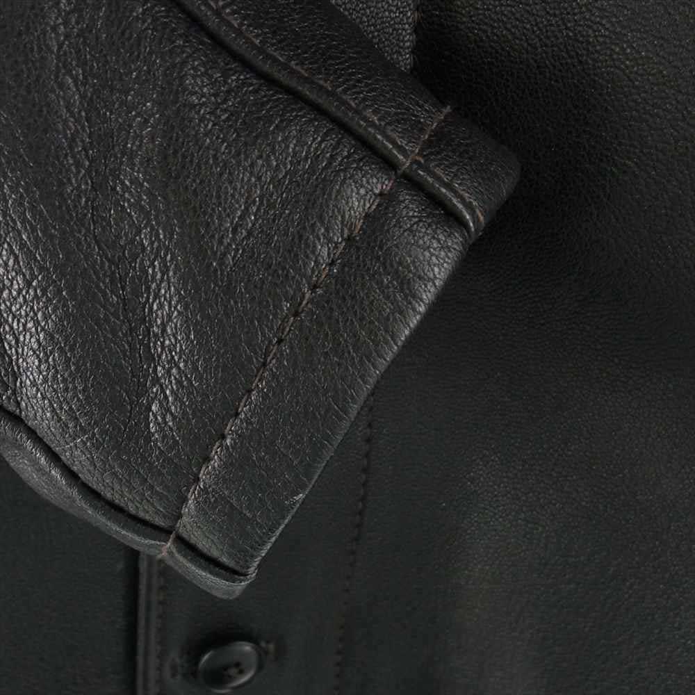 KADOYA カドヤ HEAD FACTORY ヘッドファクトリー N-1 襟ボア レザー フライト ライダース デッキ ジャケット ダークブラウン系 3L【中古】