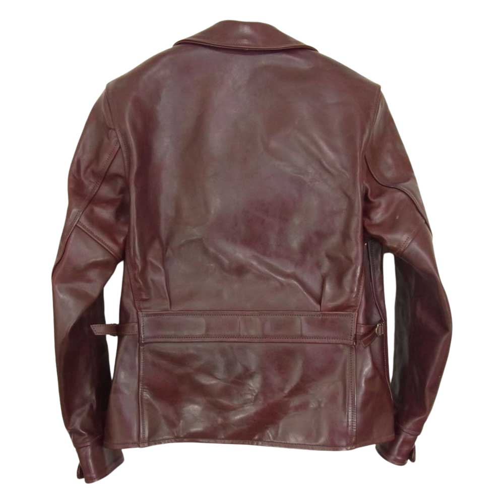 AERO LEATHER エアロレザー HALFBELT STF ハーフベルト フロントクォーターホースハイド レザー ジャケット ブラウン系 36【中古】