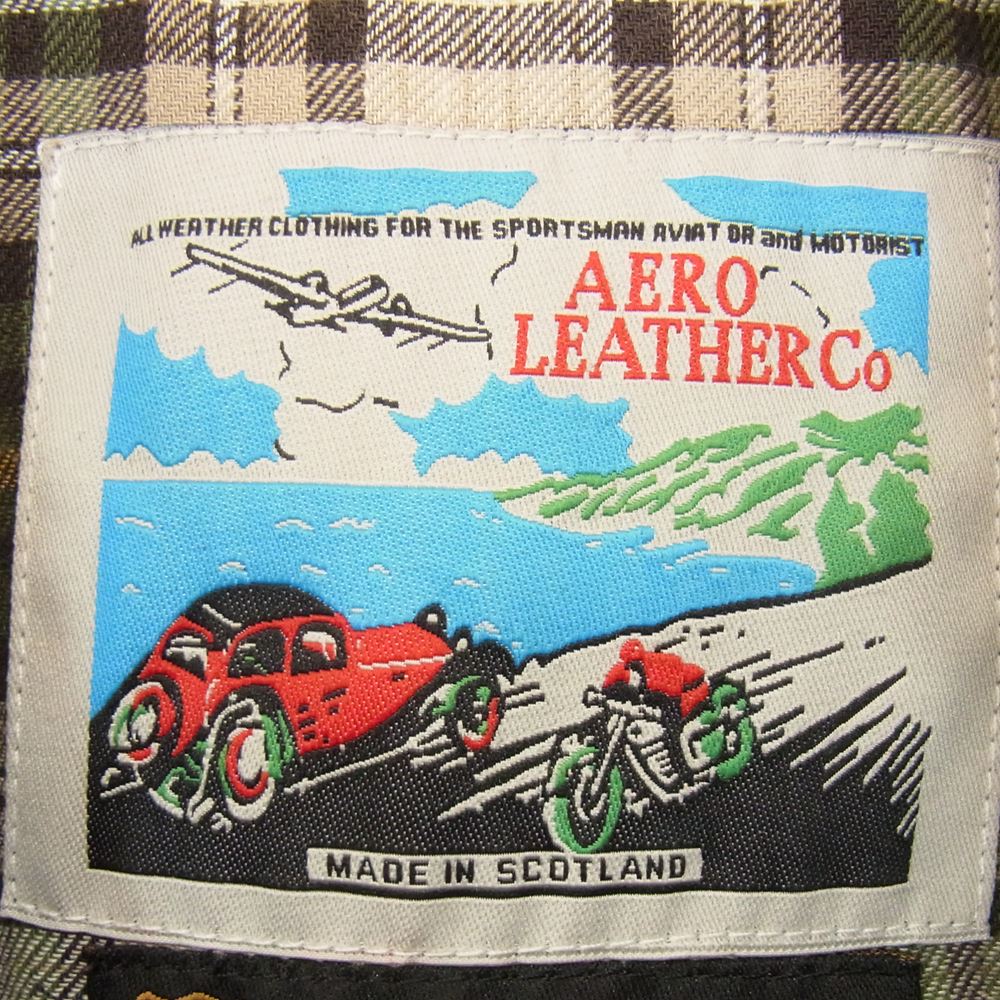 AERO LEATHER エアロレザー HALFBELT STF ハーフベルト フロントクォーターホースハイド レザー ジャケット ブラウン系 36【中古】