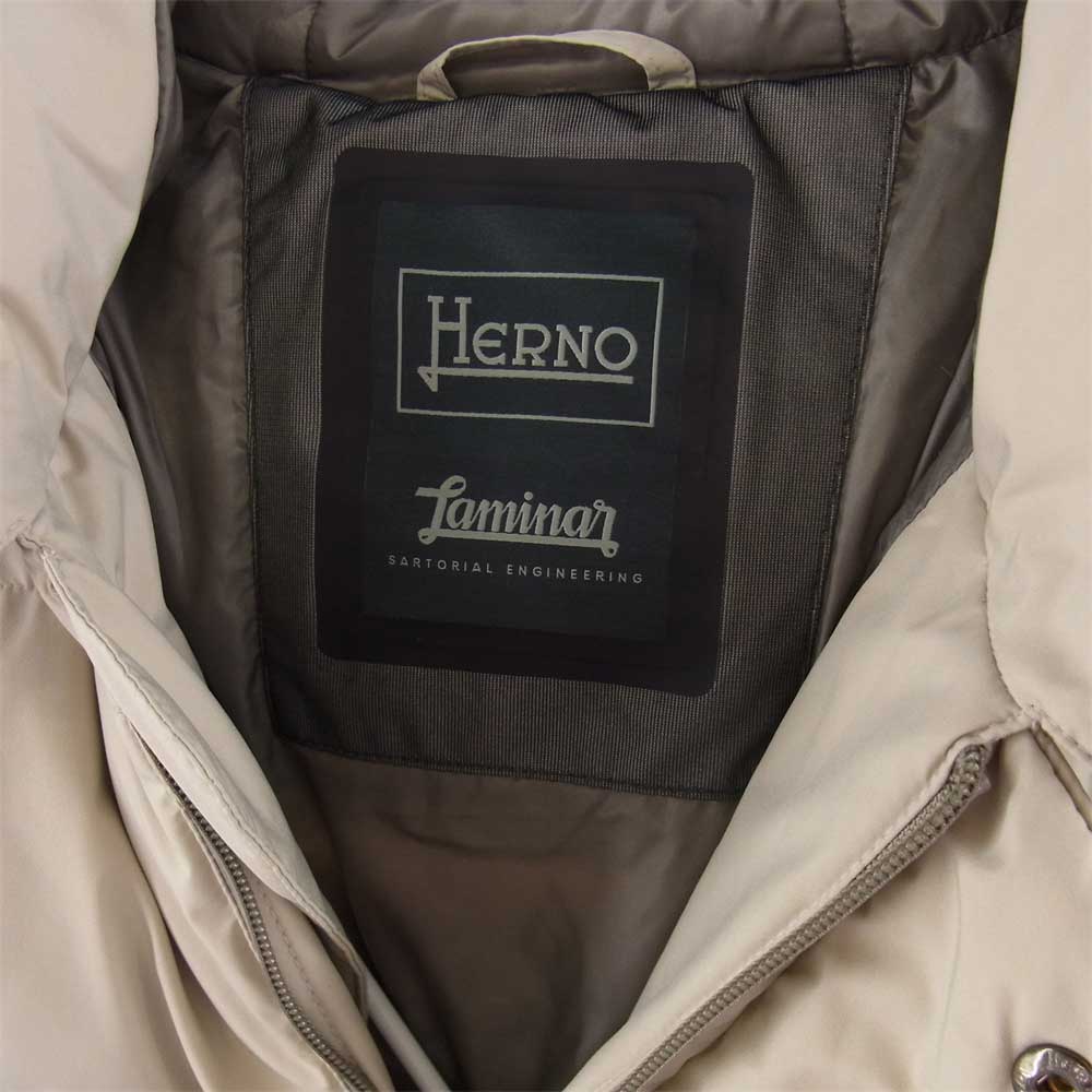 Herno ヘルノ PI148UL-11106-1300 国内正規品 LAMINAR SARTORIAL ENGINEERING GORE-TEX ラミナー ゴアテックス ダウン ジャケット コート グレー系 ベージュ系 50【中古】
