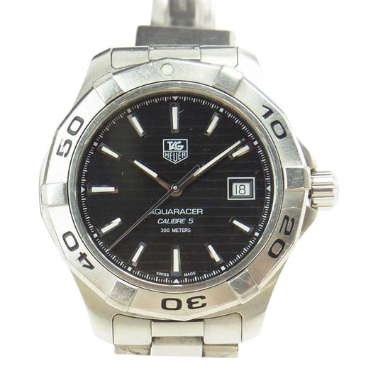 TAG HEUER タグホイヤー WAP2010 アクアレーサー 黒文字盤 SS AT オートマチック 自動巻き 腕時計 ウォッチ シルバー系【中古】