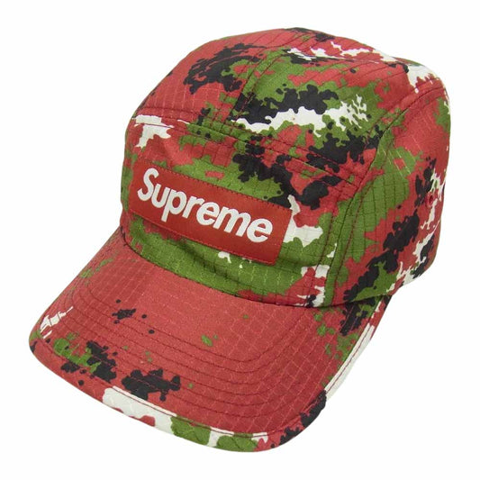 Supreme シュプリーム 21AW Camo Ripstop Camp Cap カモ リップストップ キャンプ キャップ レッド系【中古】