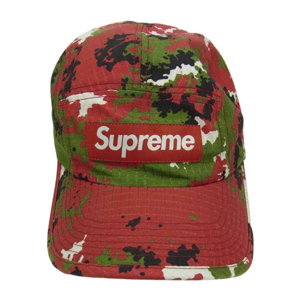 Supreme シュプリーム 21AW Camo Ripstop Camp Cap カモ リップストップ キャンプ キャップ レッド系【中古】