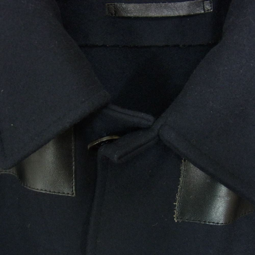 LOUIS VUITTON ルイ・ヴィトン ヨークレザー ウール コート ドンキ― ジャケット ネイビー系 46【中古】