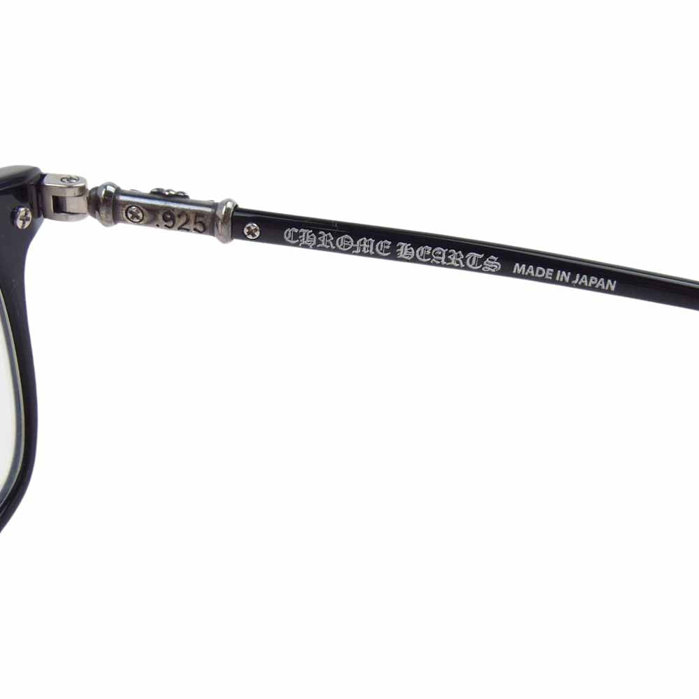 CHROME HEARTS クロムハーツ（原本無） FUN HATCH-A クロステンプル スクエア フレーム 眼鏡 ブラック系【中古】