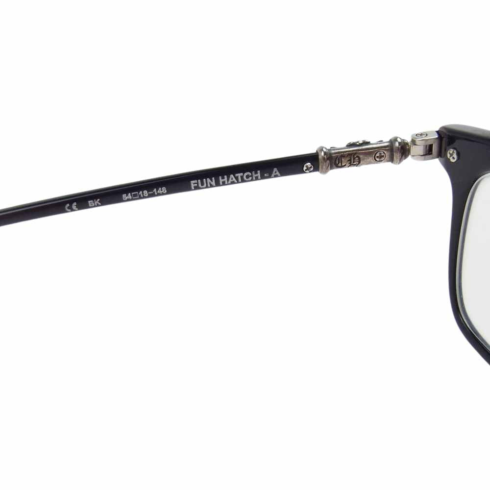 CHROME HEARTS クロムハーツ（原本無） FUN HATCH-A クロステンプル スクエア フレーム 眼鏡 ブラック系【中古】