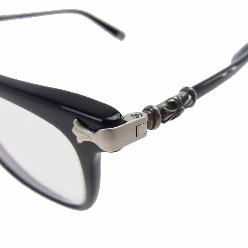 CHROME HEARTS クロムハーツ（原本無） FUN HATCH-A クロステンプル スクエア フレーム 眼鏡 ブラック系【中古】