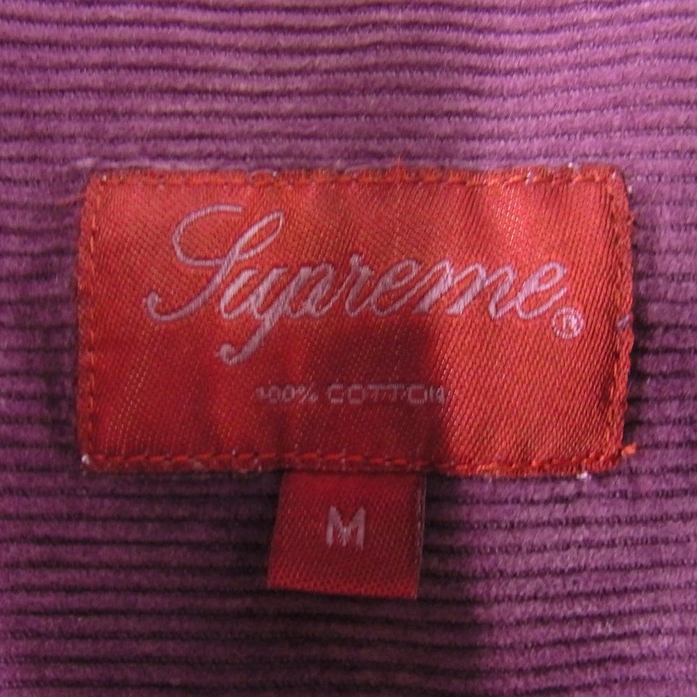 Supreme シュプリーム 21SS Washed Corduroy Shirt ウォッシュド コーデュロイ 長袖 シャツ パープル系 M【新古品】【未使用】【中古】