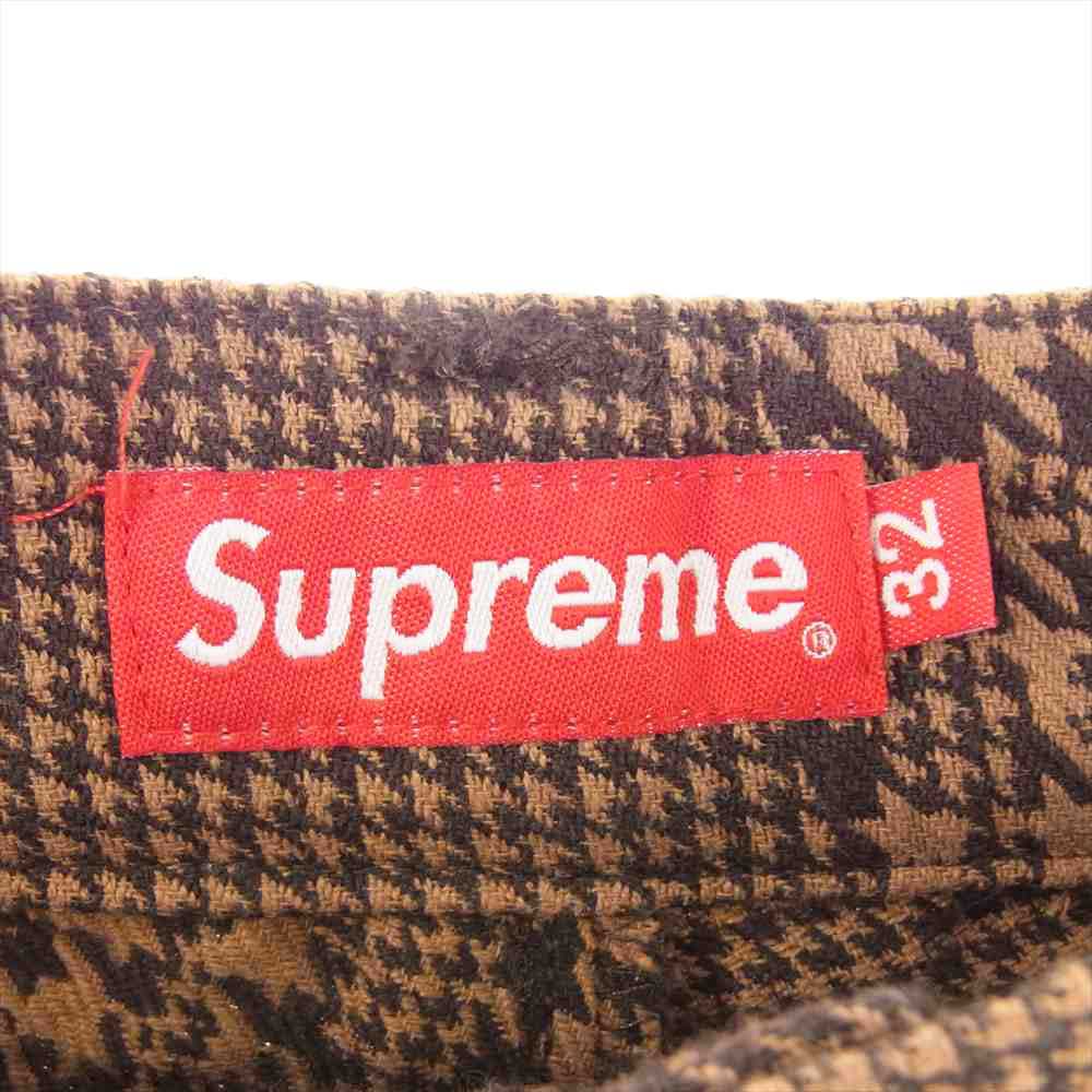 Supreme シュプリーム 20AW Work Pant Brown Houndstooth ハウンドトゥース ロゴ 千鳥 ワーク パンツ ブラウン系 32【新古品】【未使用】【中古】