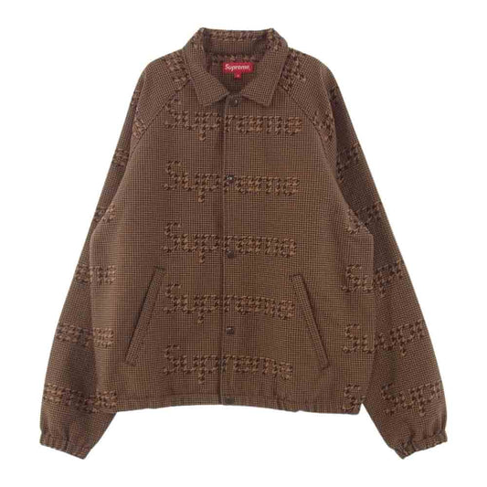 Supreme シュプリーム 20AW Houndstooth Logos Snap Front Jacket ハウンドトゥース ロゴ 千鳥 スナップ フロント ジャケット ライトブラウン系 M【新古品】【未使用】【中古】