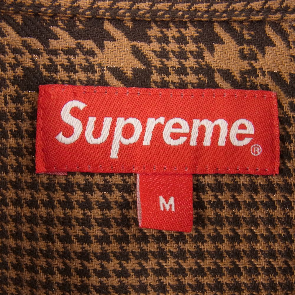 Supreme シュプリーム 20AW Houndstooth Logos Snap Front Jacket ハウンドトゥース ロゴ 千鳥 スナップ フロント ジャケット ライトブラウン系 M【新古品】【未使用】【中古】