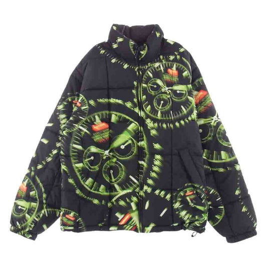 Supreme シュプリーム 20AW Watches Reversible Puffy Jacket ウォッチ 時計 総柄 リバーシブル スモールボックスロゴ パフィ ジャケット ブラック系 グリーン系 M【新古品】【未使用】【中古】