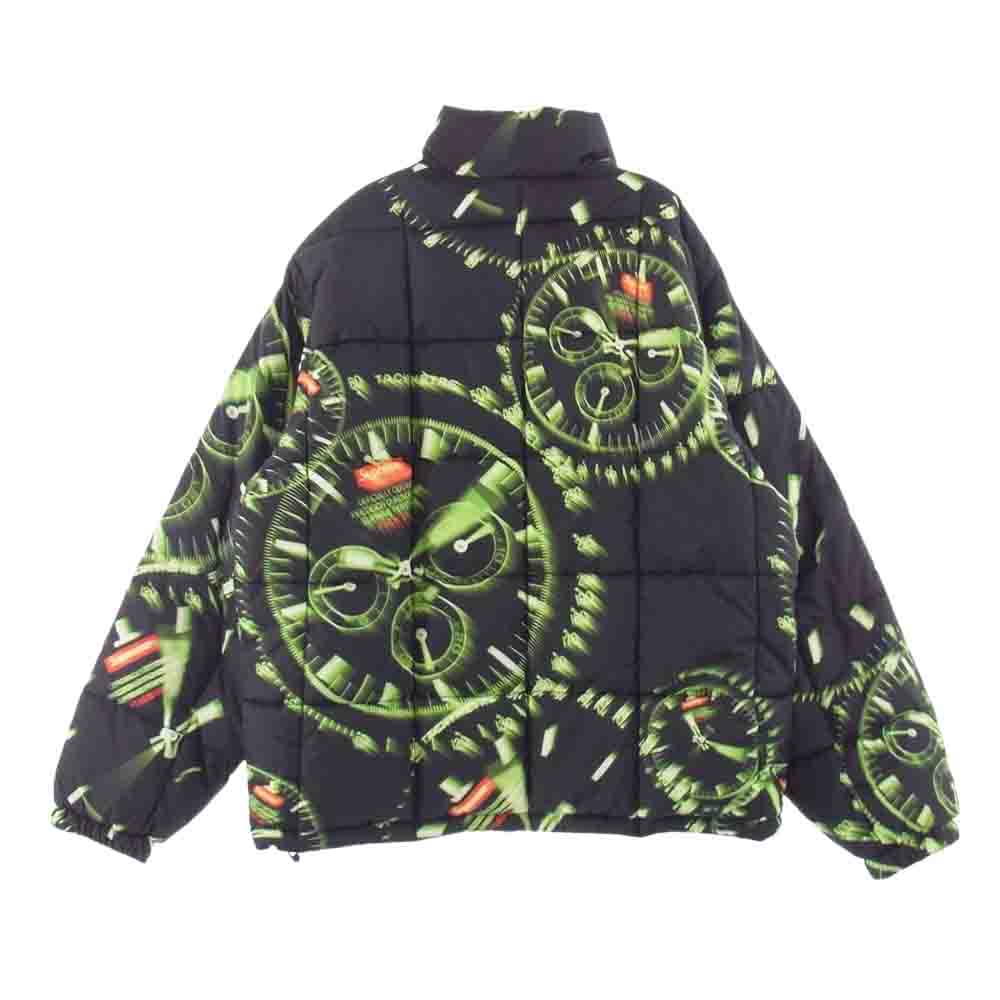 Supreme シュプリーム 20AW Watches Reversible Puffy Jacket ウォッチ 時計 総柄 リバーシブル スモールボックスロゴ パフィ ジャケット ブラック系 グリーン系 M【新古品】【未使用】【中古】