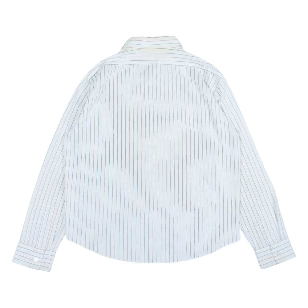 TENDERLOIN テンダーロイン T-WORK SHT U ワッペン ロゴ ストライプ 長袖 シャツ ホワイト系 M【中古】