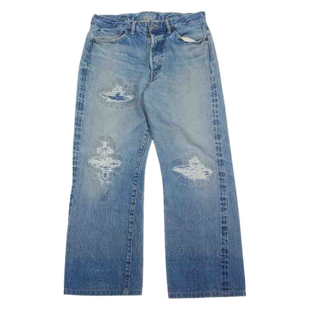TENDERLOIN テンダーロイン T-RIDERS E DAMAGE ライダース ダメージ加工 シンチバック デニム パンツ インディゴブルー系 32【中古】