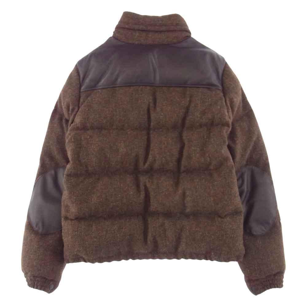 MONCLER モンクレール AD2008 WB-J104 JUNYA WATANABE COMME des GARCONS MAN ジュンヤワタナベ コムデギャルソン マン ヨーク レザー 切替 ウールツイード ダウン ジャケット マルチカラー系 S【中古】