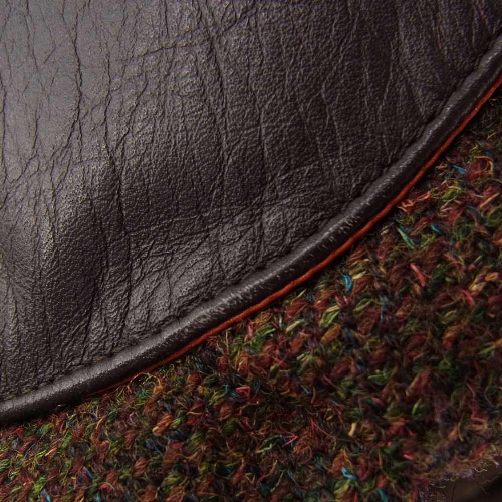 MONCLER モンクレール AD2008 WB-J104 JUNYA WATANABE COMME des GARCONS MAN ジュンヤワタナベ コムデギャルソン マン ヨーク レザー 切替 ウールツイード ダウン ジャケット マルチカラー系 S【中古】