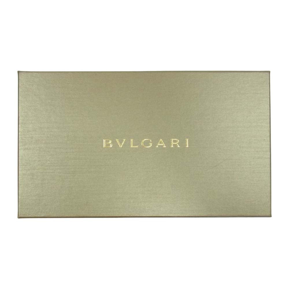 BVLGARI ブルガリ 284231 レザー ラウンドジップ 長財布 ウォレット ネイビー系【中古】