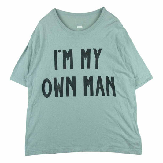 VISVIM ビズビム 21AW 0121205010024 JUMBO TEE S/S OWN MAN 天竺 手刷り シゴキ染め 半袖 Tシャツ グレイッシュライトグリーン系 3【中古】